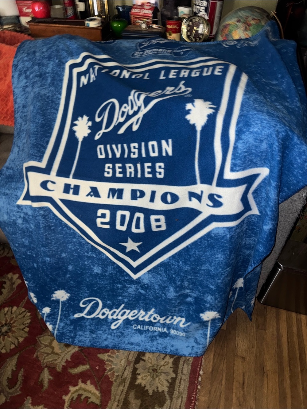 Rare Vintage 2008 Los Angeles Dodgers NLDS Champions "Dodgertown" Throw Blanket